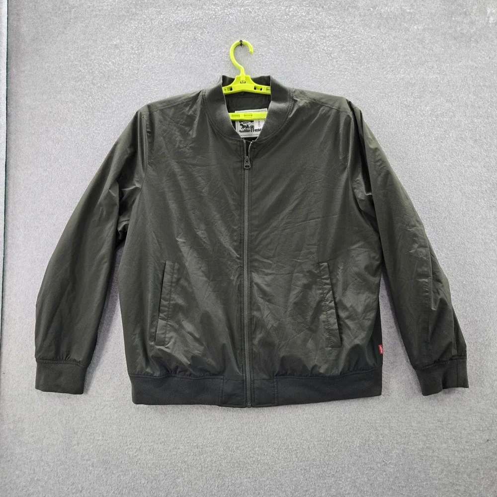 Levi's Men Jacket XL Green Bomber Normcore‎ Logo Long Sleeve